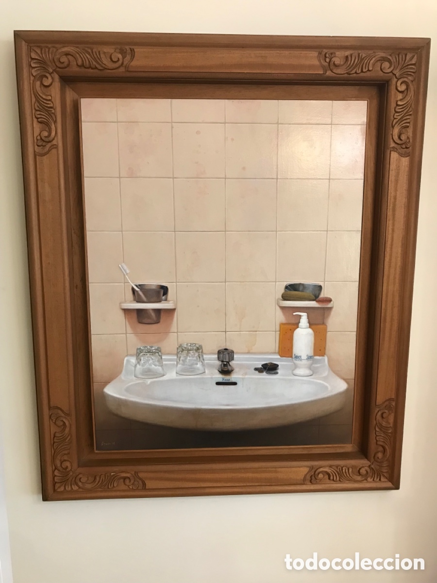 Arte: Oleo sobre madera con marco de madera tallada - Foto 17