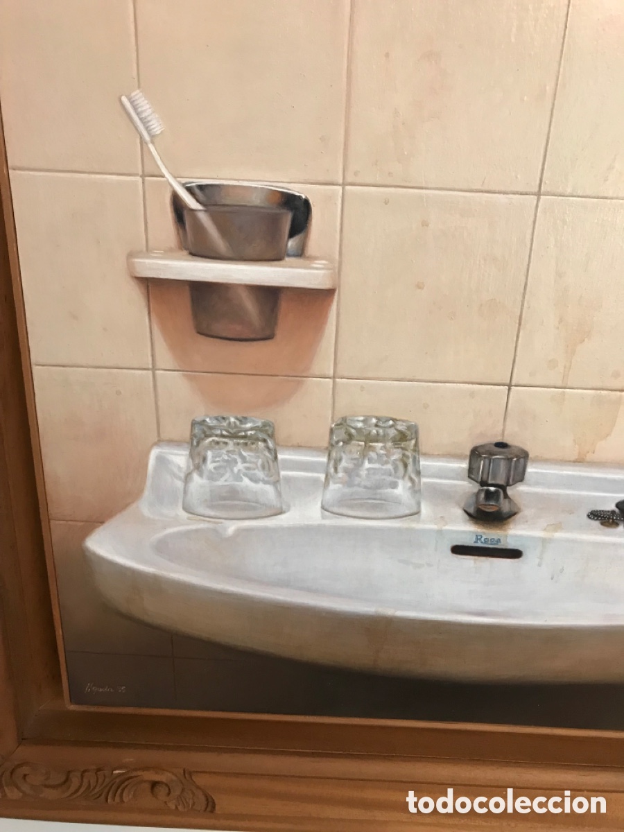 Arte: Oleo sobre madera con marco de madera tallada - Foto 23