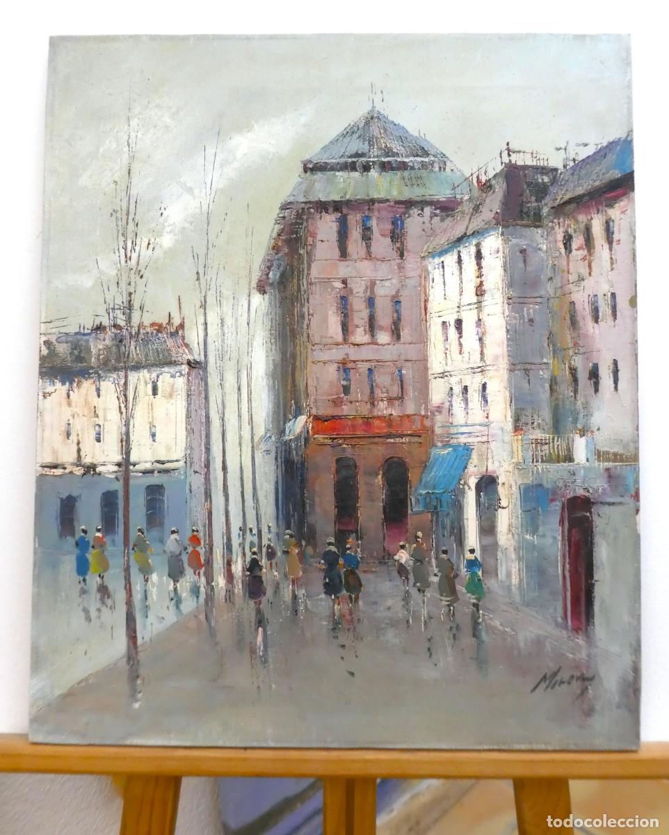 Arte: Oleo Escena de una calle Firmado