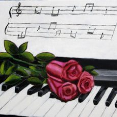Arte: PIANO Y ROSAS OBRA DE MERCEDES GILABERTE
