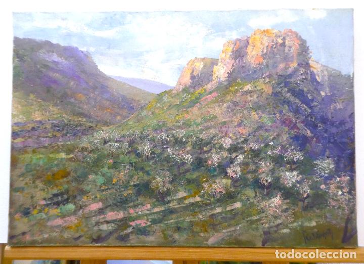 Arte: Bonito oleo firmado titulo Les Mallades Grans Vall De Ebo Alicante