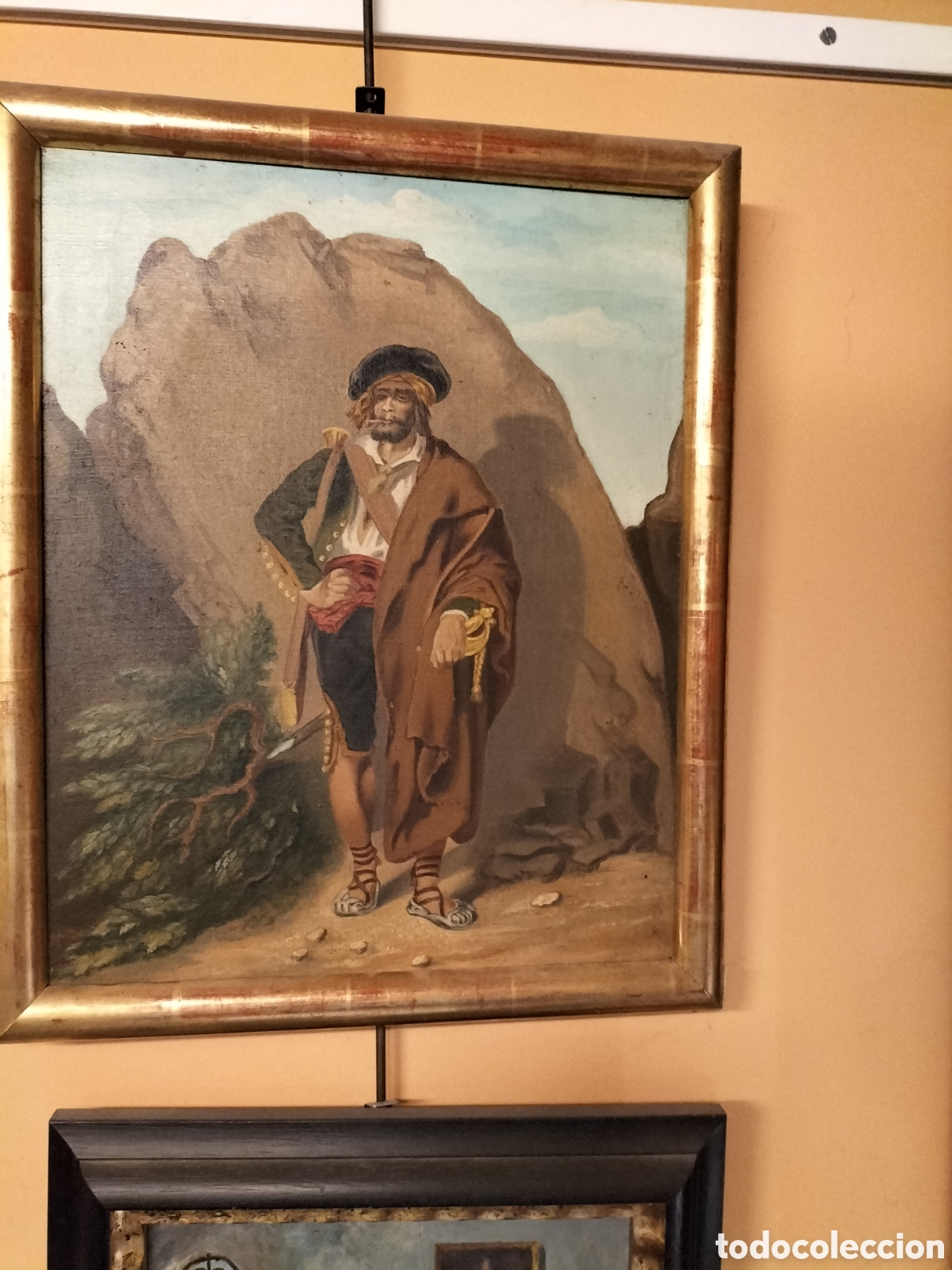 Arte: Cuadro antiguo romanticismo XIX - Foto 4
