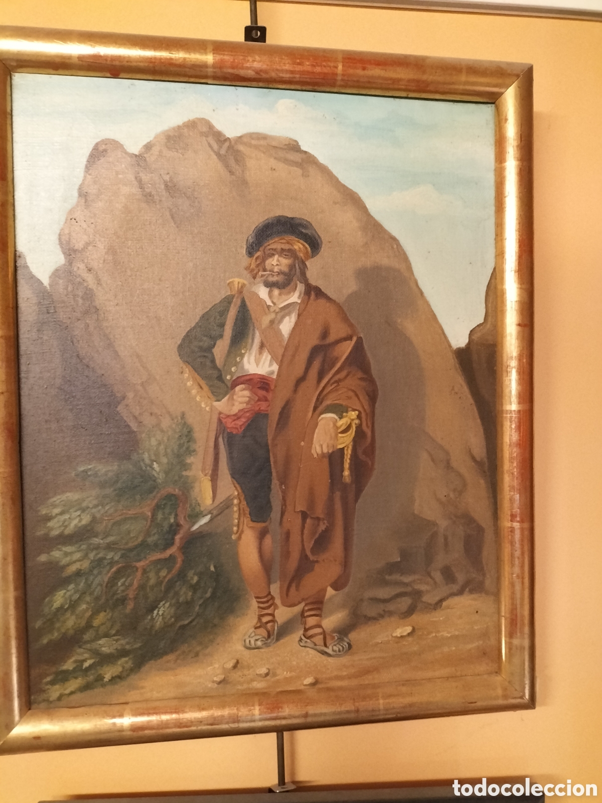 Arte: Cuadro antiguo romanticismo XIX - Foto 5