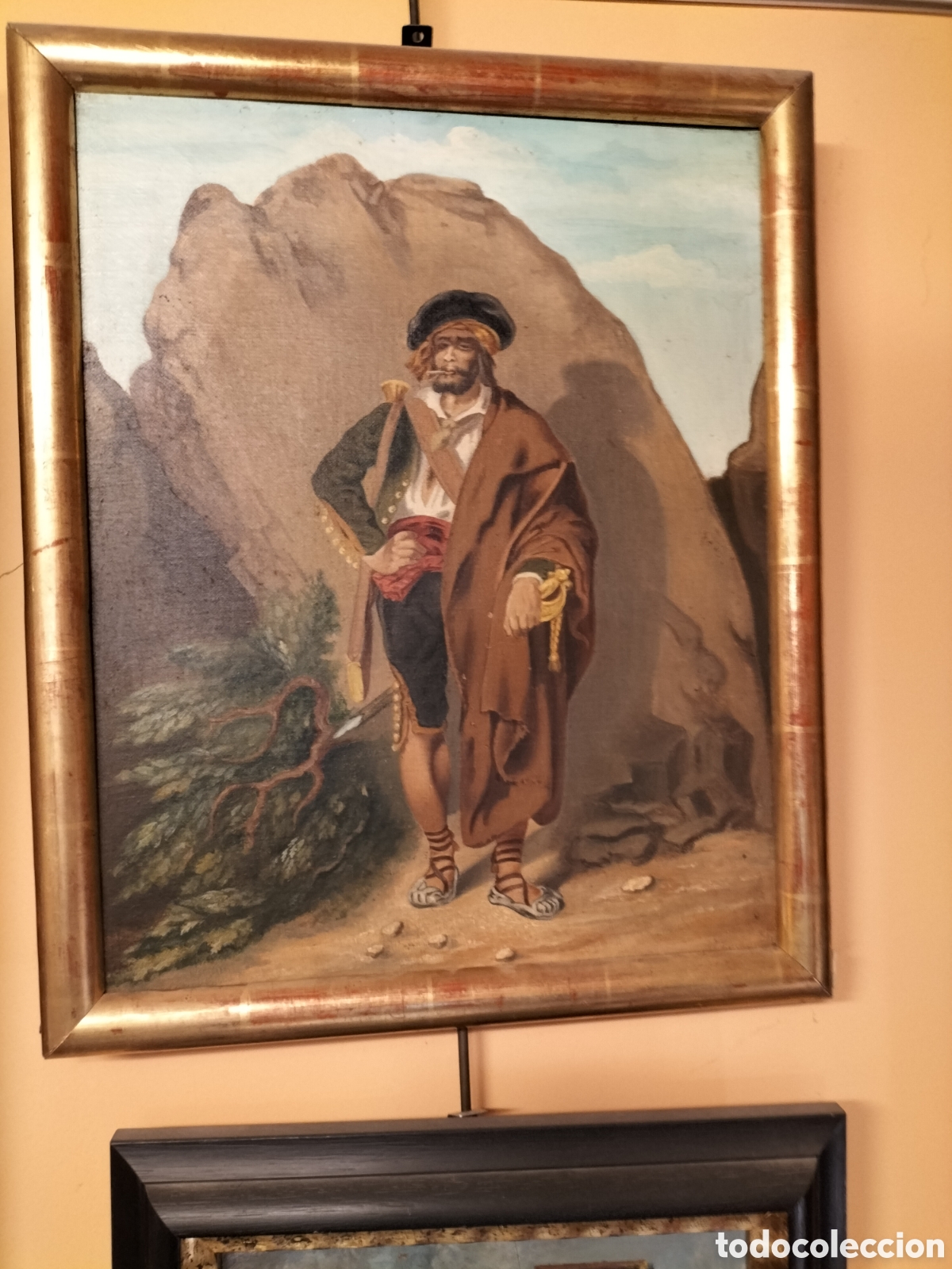 Arte: Cuadro antiguo romanticismo XIX - Foto 1