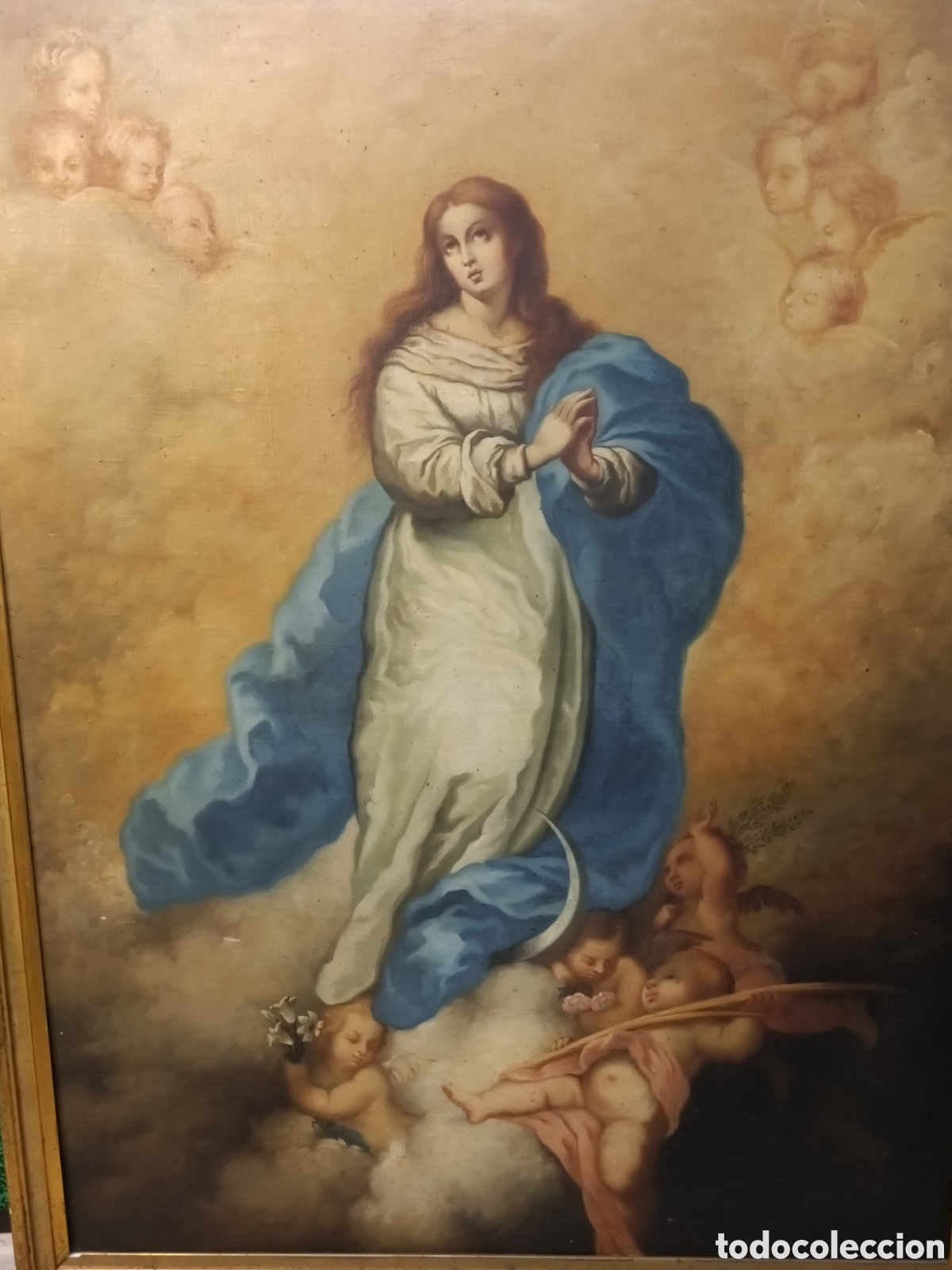 Arte: Oleo sobre lienzo de Inmaculada, primer cuarto del XIX. - Foto 2