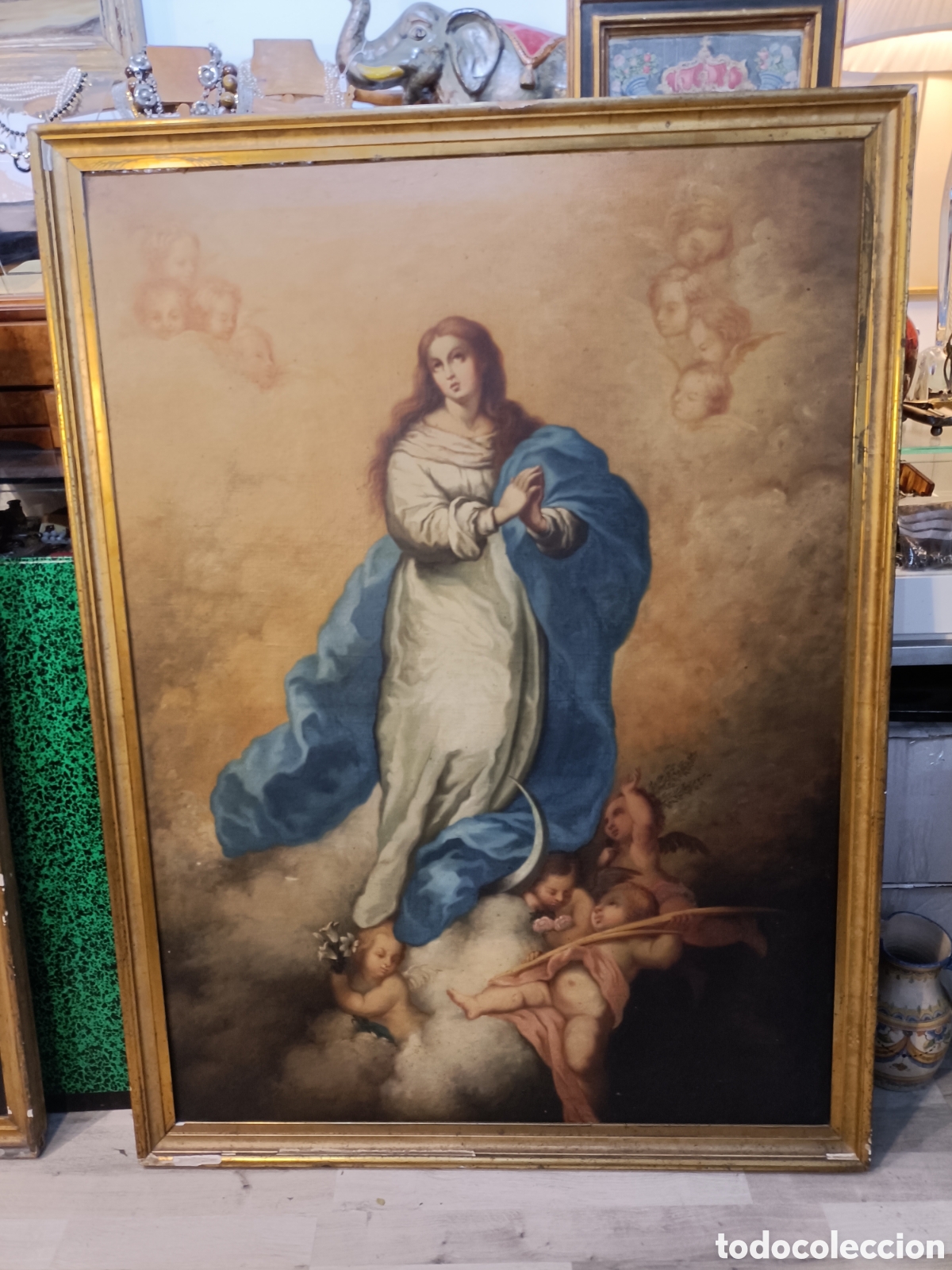 Arte: Oleo sobre lienzo de Inmaculada, primer cuarto del XIX. - Foto 3