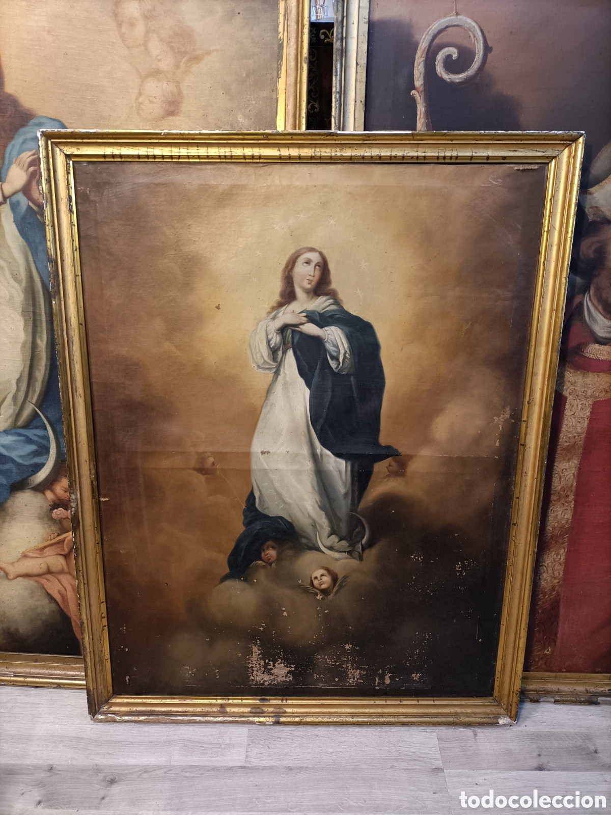 Arte: Oleo sobre lienzo de Inmaculada, primer cuarto del XIX. - Foto 2