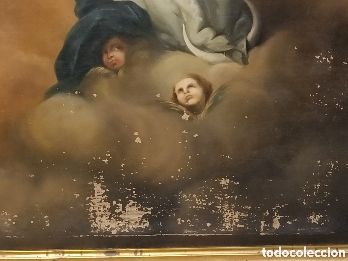 Arte: Oleo sobre lienzo de Inmaculada, primer cuarto del XIX. - Foto 3