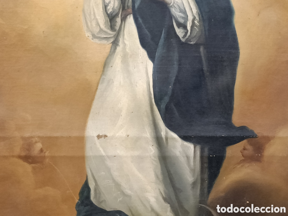 Arte: Oleo sobre lienzo de Inmaculada, primer cuarto del XIX. - Foto 5