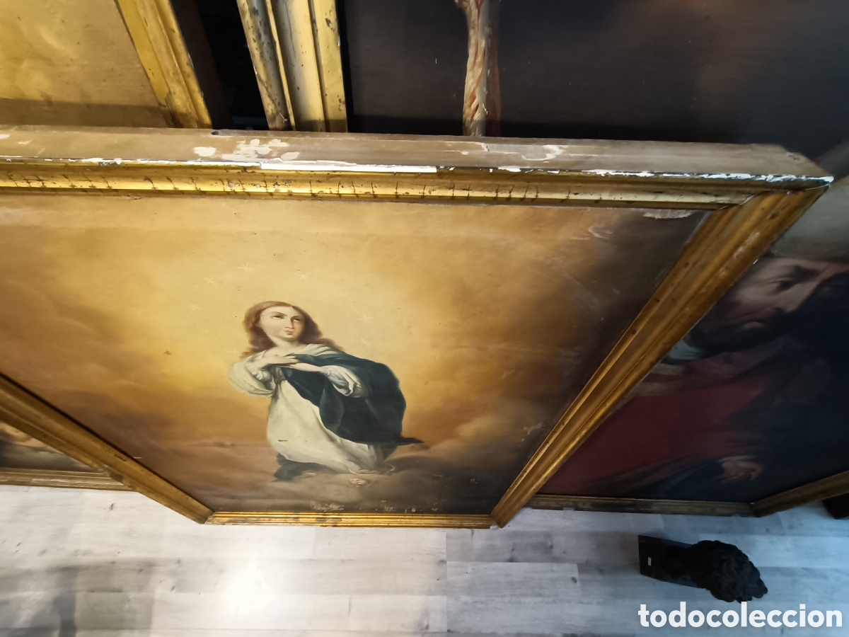 Arte: Oleo sobre lienzo de Inmaculada, primer cuarto del XIX. - Foto 6