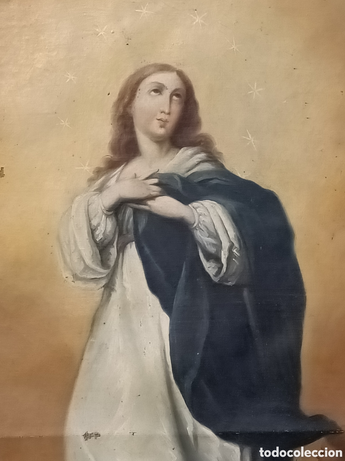 Arte: Oleo sobre lienzo de Inmaculada, primer cuarto del XIX. - Foto 1