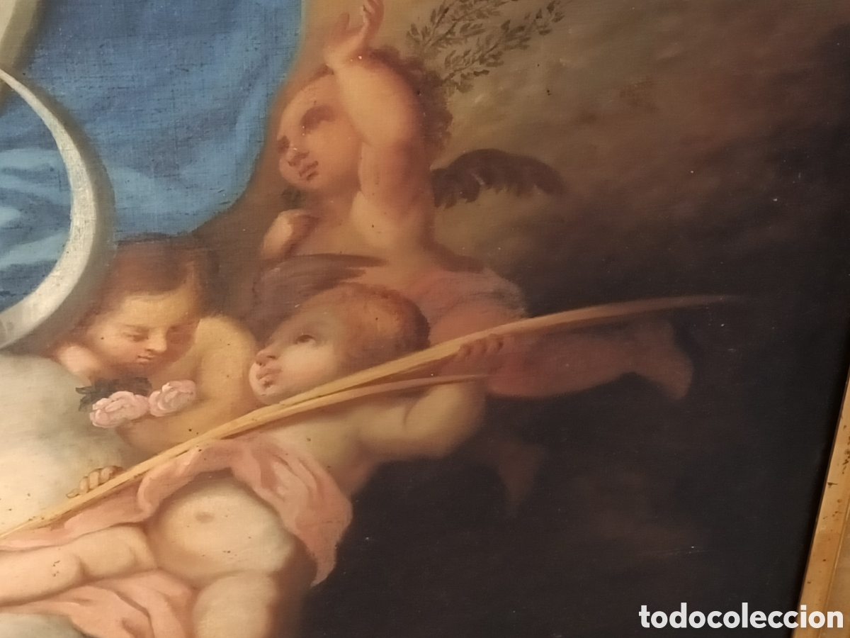 Arte: Oleo sobre lienzo de Inmaculada, primer cuarto del XIX. - Foto 6