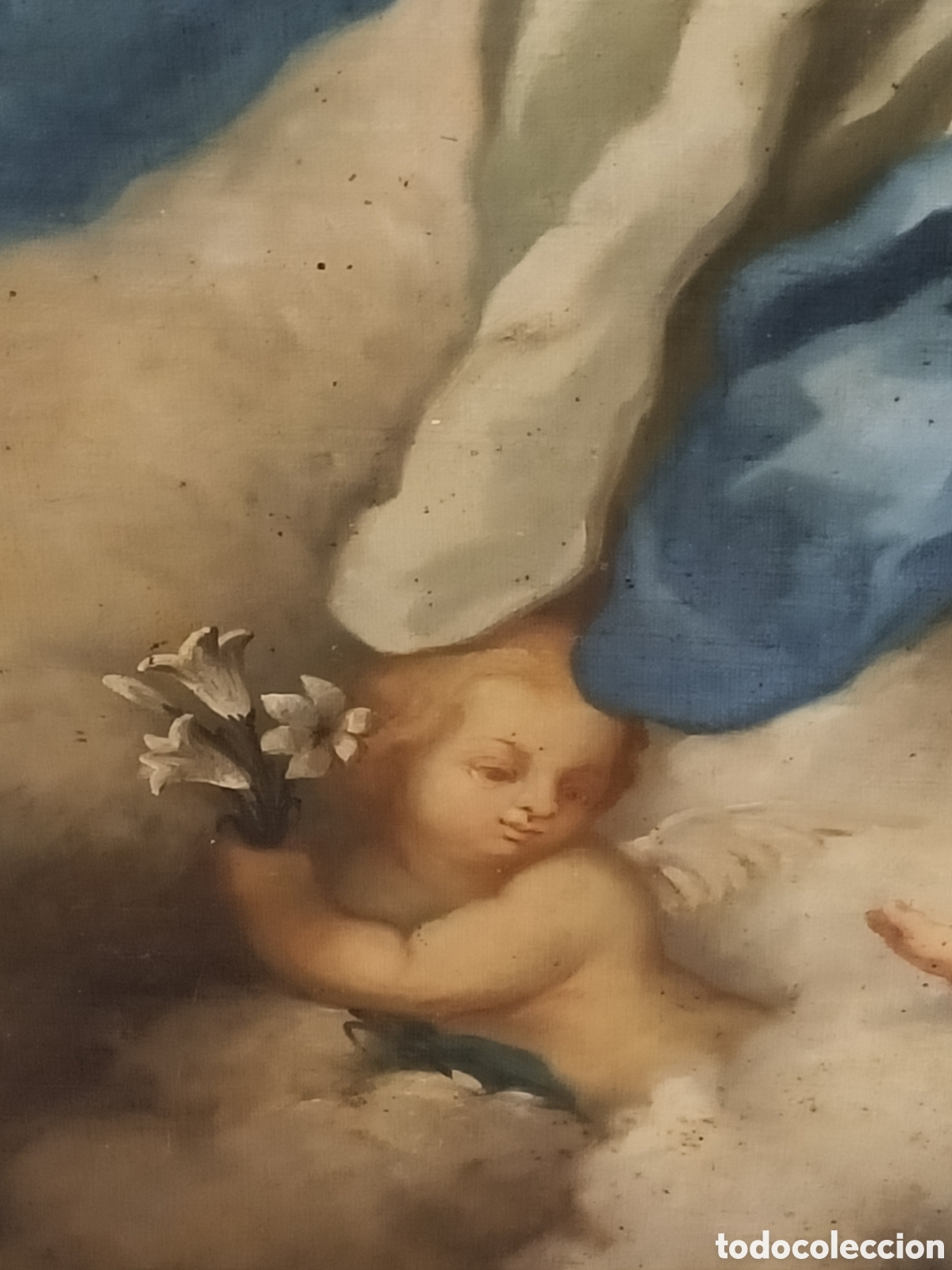 Arte: Oleo sobre lienzo de Inmaculada, primer cuarto del XIX. - Foto 9