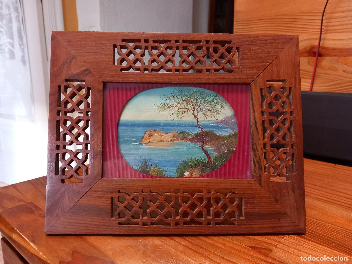 Arte: Oleo enmarcado en madera finamente calada. - Foto 2