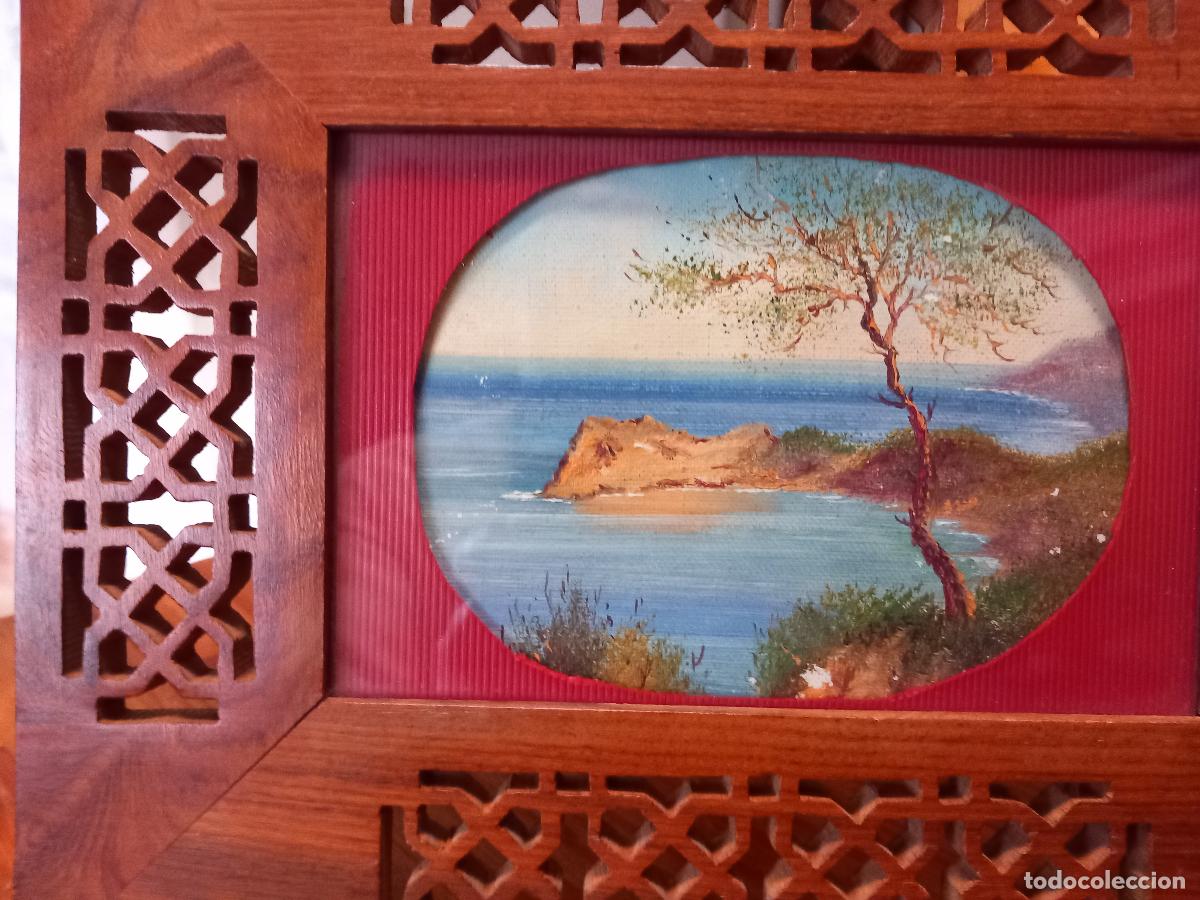 Arte: Oleo enmarcado en madera finamente calada. - Foto 3