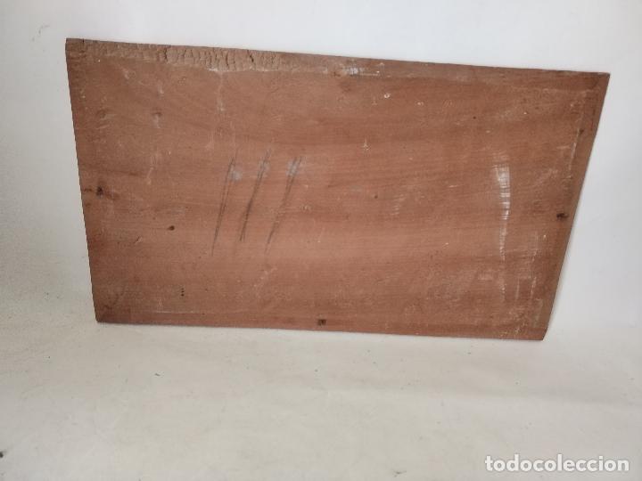 Arte: tabla antigua con paisaje - Foto 2