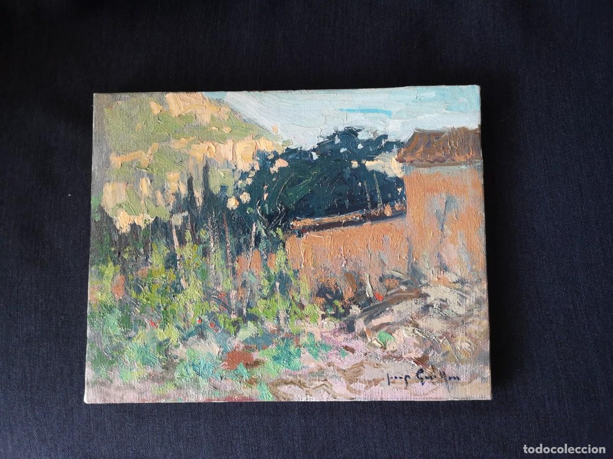 Arte: JOSEP GUILLEN,OLEO SOBRE TELA, FIRMADO Y TITULADO. HUERTO EN SACOBRA, LA FIGUERA.
