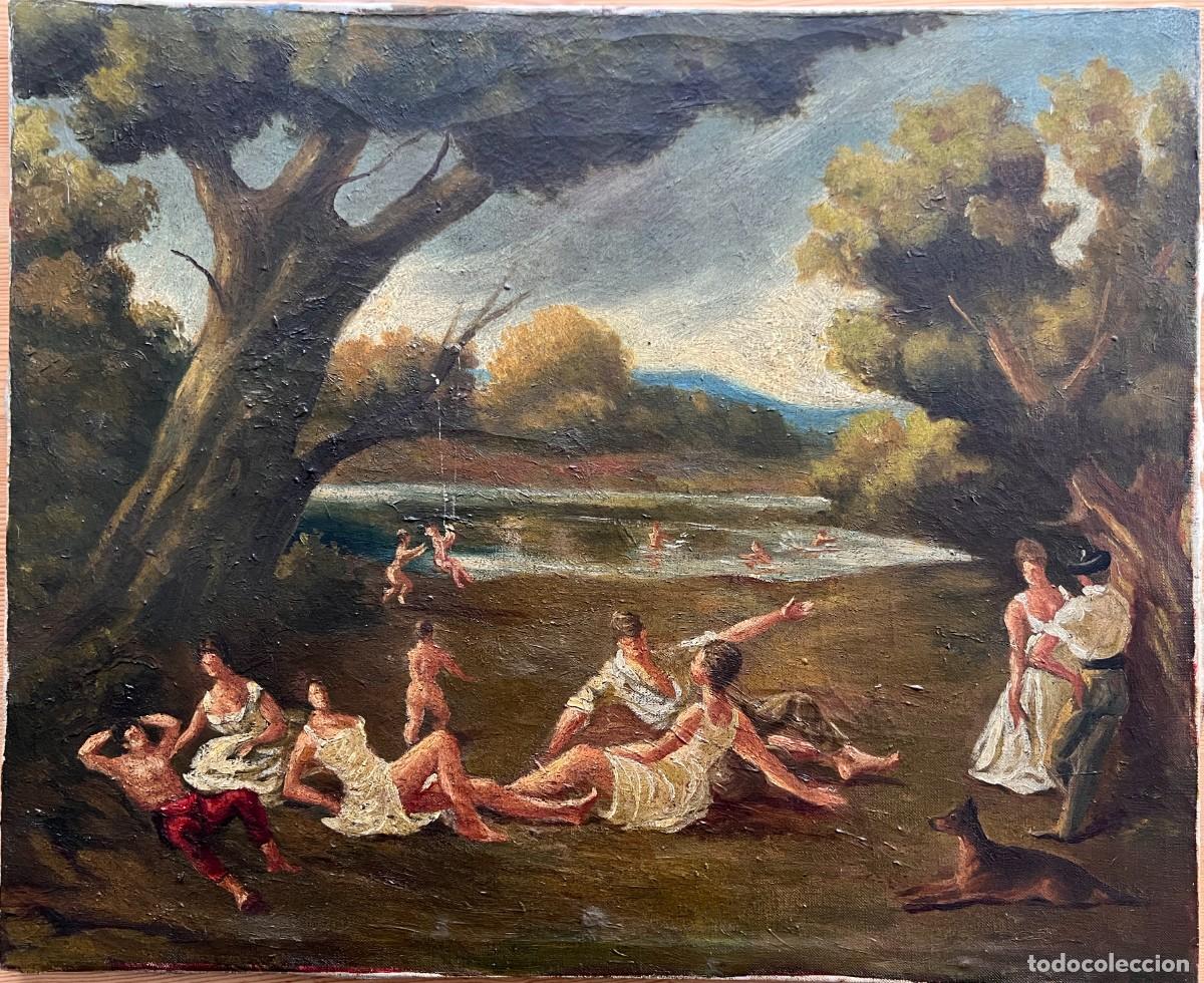 Arte: OLEO SOBRE LIENZO , ESCENA EN EL CAMPO - Foto 2