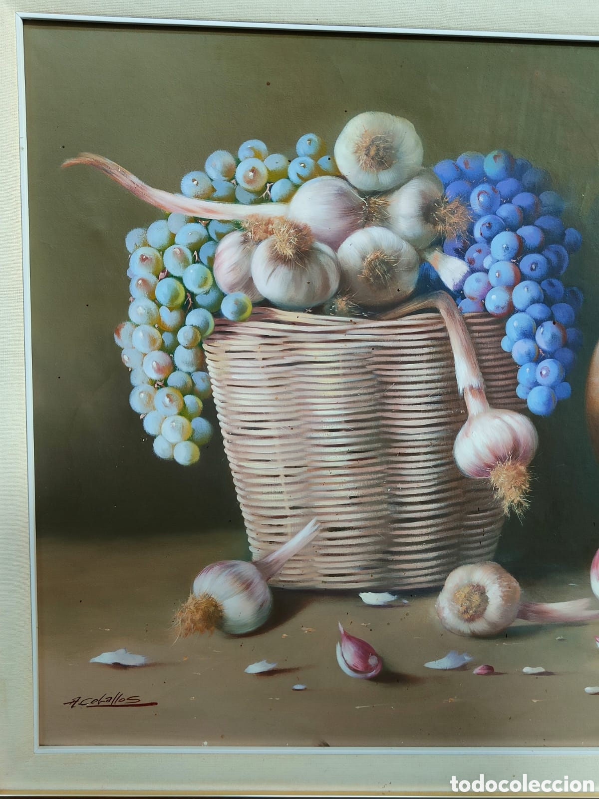 Arte: Bodeg&oacute;n, &oacute;leo sobre lienzo. Anselmo Ceballos. - Foto 4