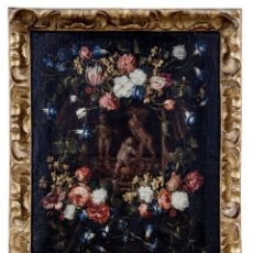 Arte: SEGHERS, DANIEL (ATTRIB.) TRES AMORCILLOS EN UNA CORONA DE FLORES (AMBERES, 1590-1661 IBÍD.)