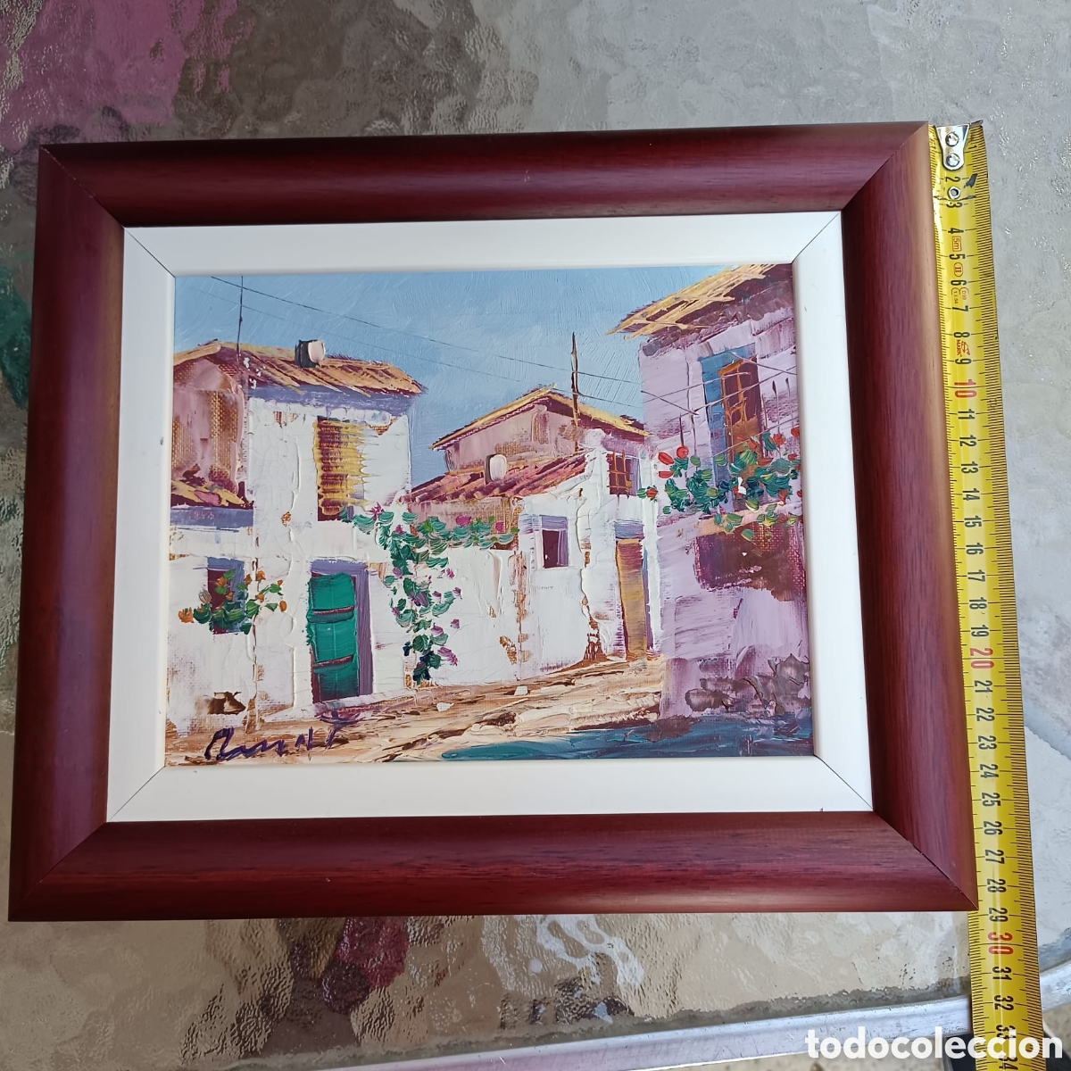 Arte: Cuadro de casas, pintura - Foto 1
