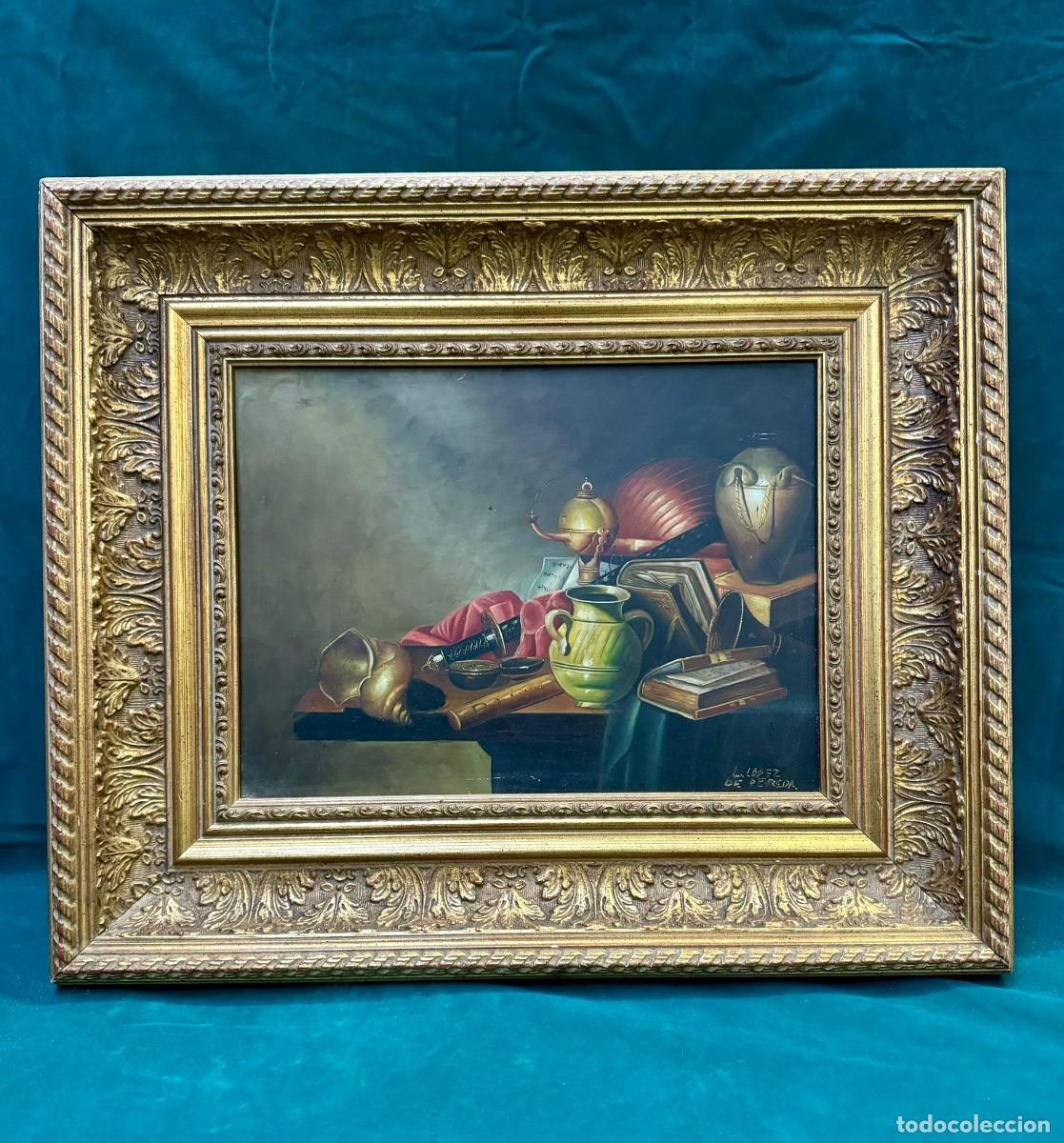 Arte: Fant&aacute;stico &oacute;leo sobre tabla de Luis L&oacute;pez de Pereda. - Foto 1