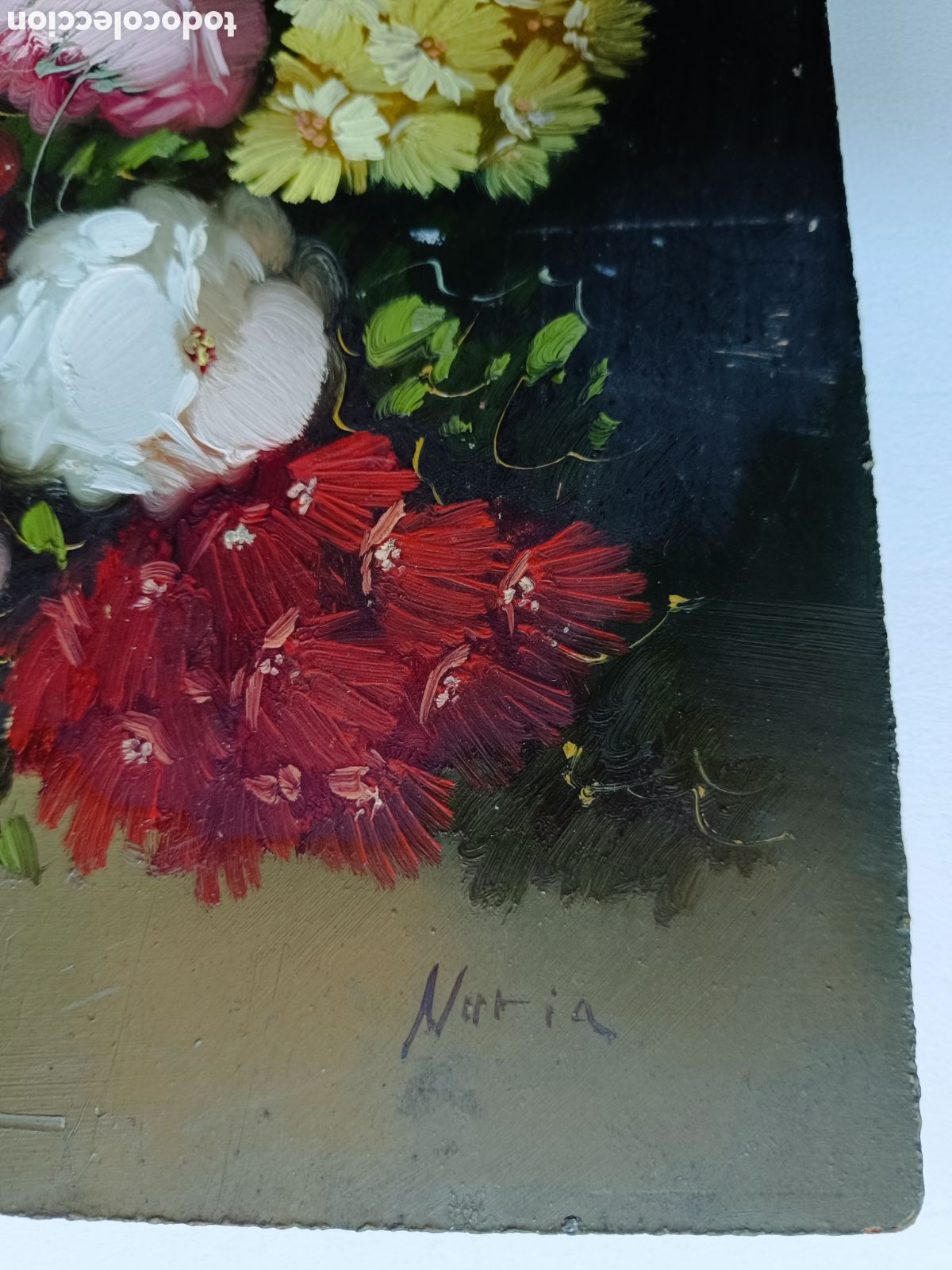 Arte: Oleo florero con flores - Foto 2