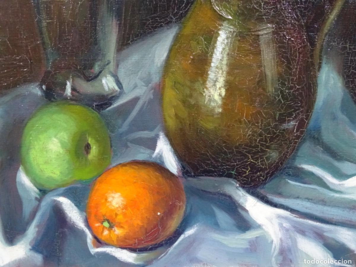 Arte: BODEGON AL &Oacute;LEO EN LIENZO DE BUEN TRAZO AN&Oacute;NIMO. BODEGON. - Foto 2