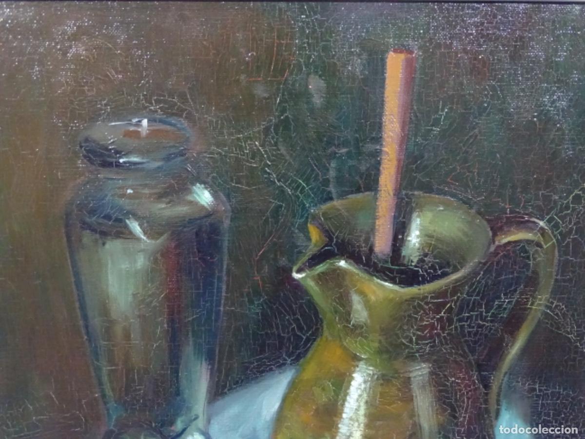 Arte: BODEGON AL &Oacute;LEO EN LIENZO DE BUEN TRAZO AN&Oacute;NIMO. BODEGON. - Foto 3