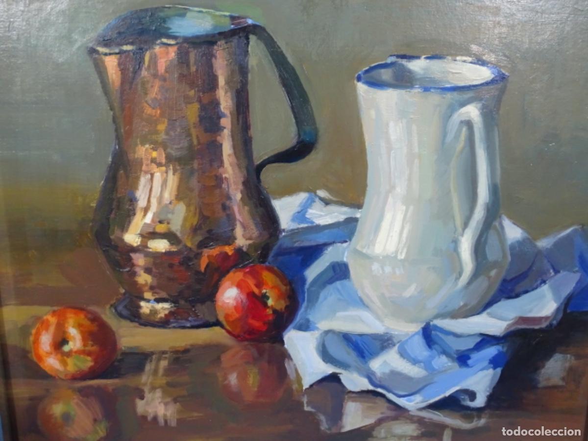 Arte: &Oacute;LEO TABLEX FIRMADO R. VIDAL. BODEGON. - Foto 2