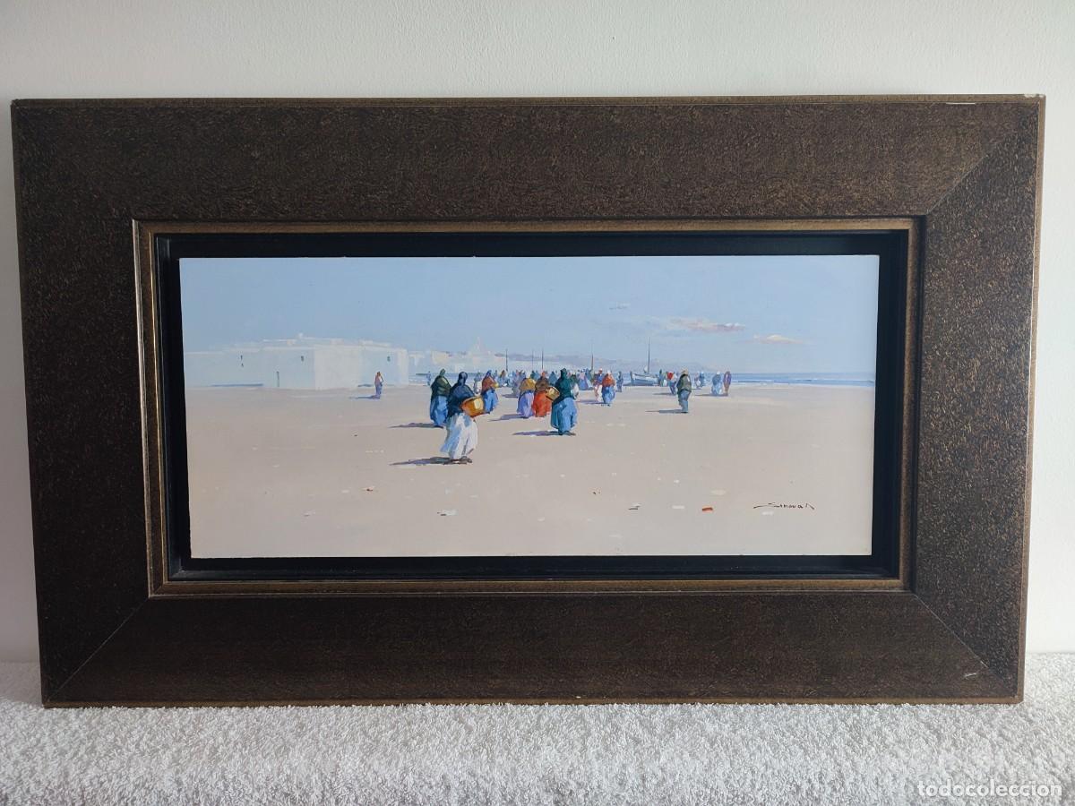 Arte: &Aacute;ngel Sinovas, Playa, Edificio y Personas 1 - Foto 2