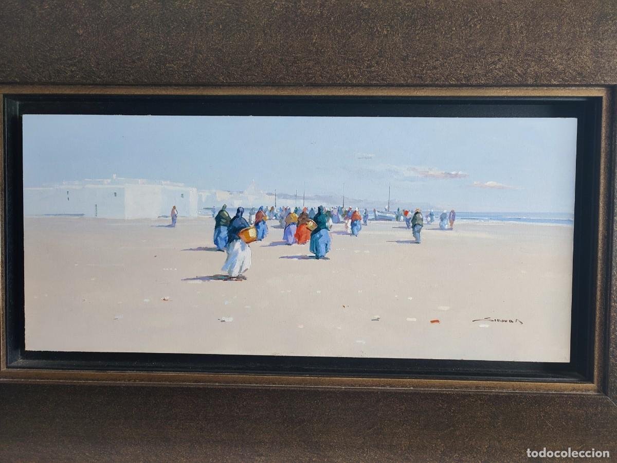 Arte: &Aacute;ngel Sinovas, Playa, Edificio y Personas 1 - Foto 3