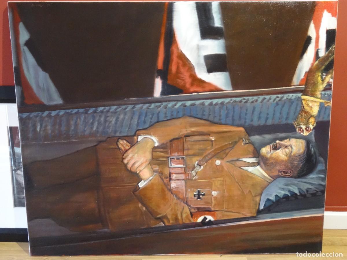 Arte: Pintura figurativa retrato entierro de Hitler pintor italiano Luca del Baldo