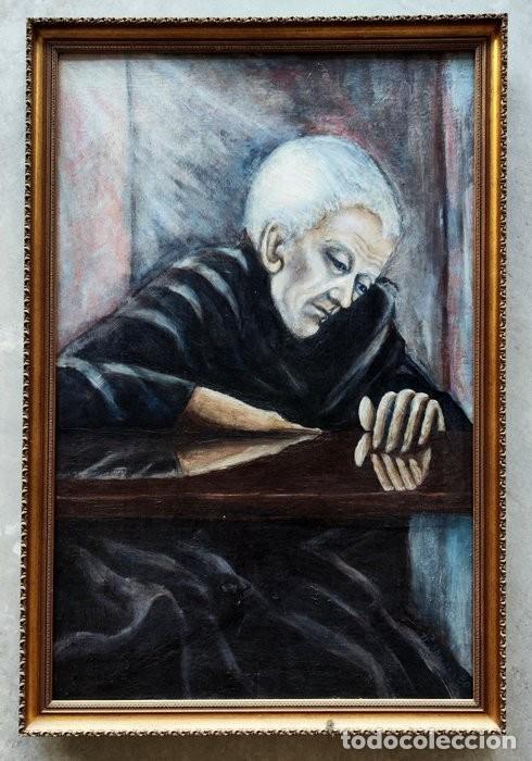 Arte: R. Shanor Oleo sobre lienzo, retrato anciana. Excelente calidad. 68x100cm