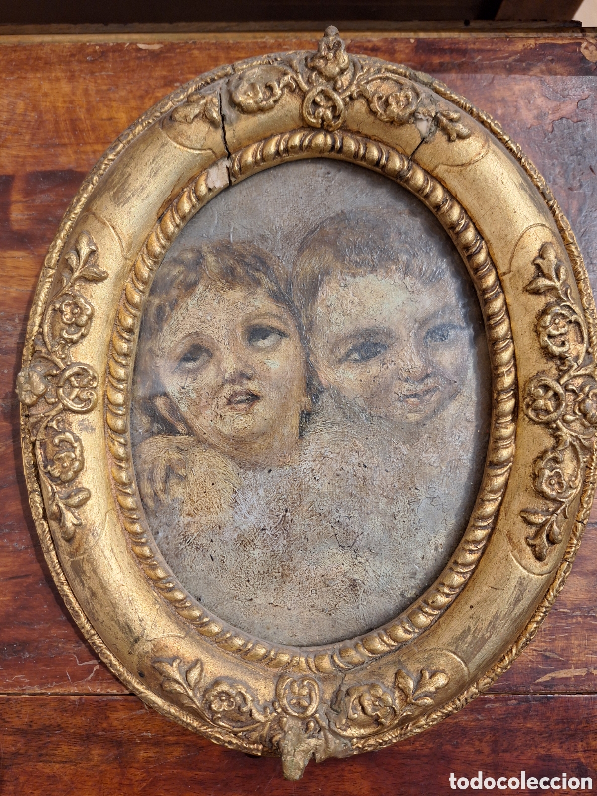Arte: &Oacute;leo lienzo angelitos - Foto 1