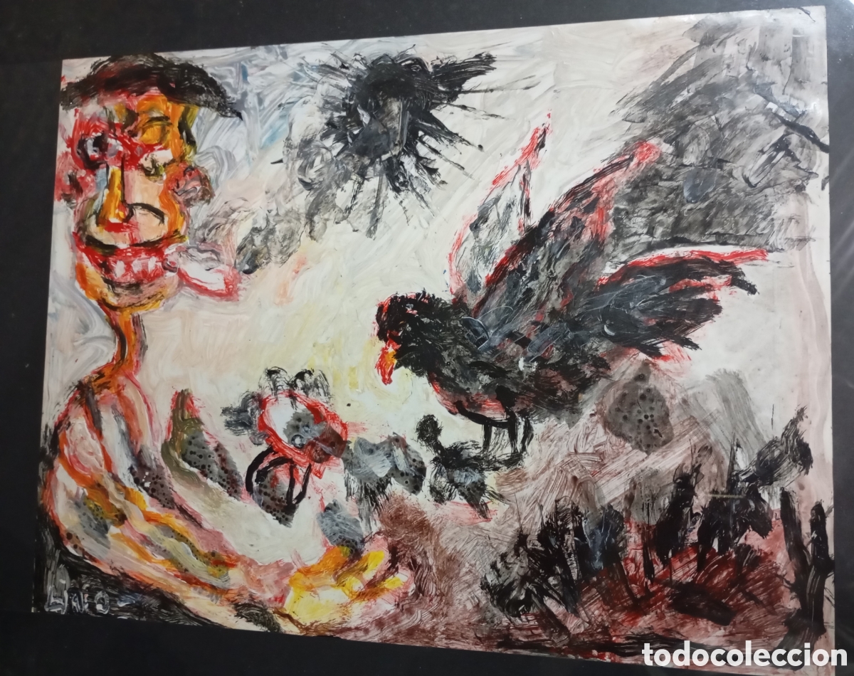 Arte: Pintura gallega Pintor Lino Silva &oacute;leo carton (cambados 1950-2024)