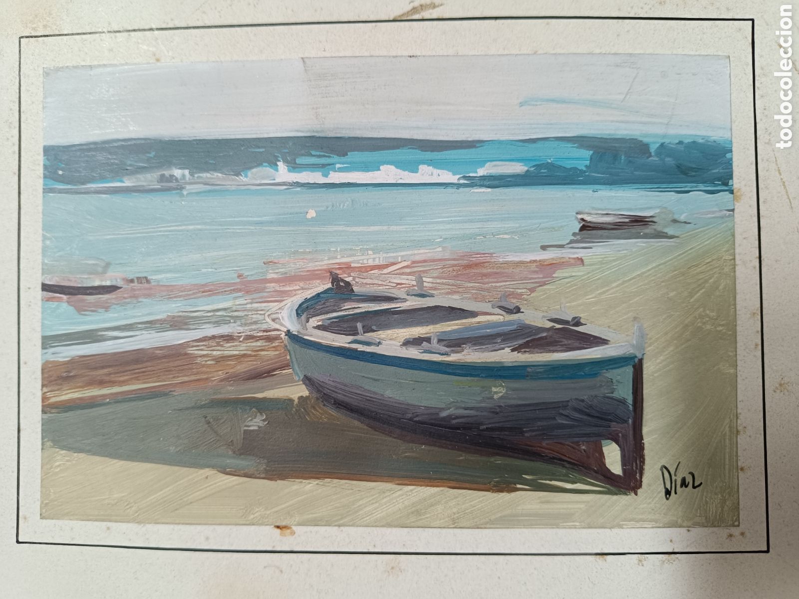 Arte: Oleo marina barca por Diaz - Foto 3
