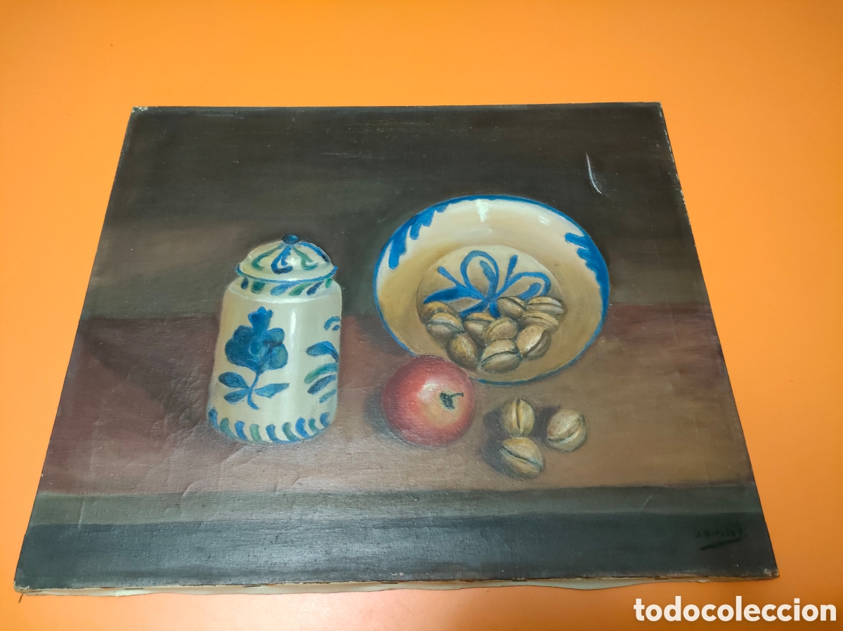 Arte: Bodeg&oacute;n al &oacute;leo, firmado J.Morales - Foto 1