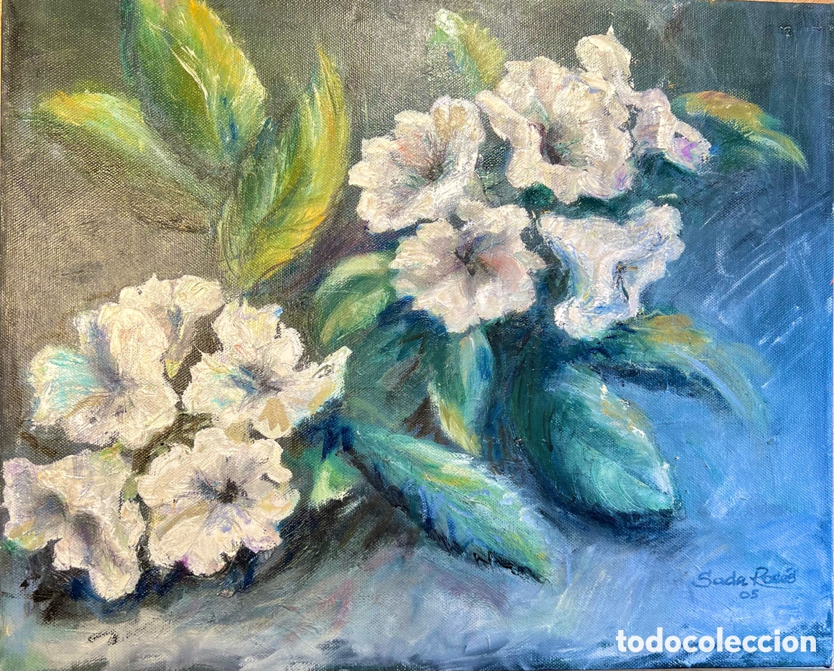 Arte: Flores blancas (46X38 cmt) - Foto 1