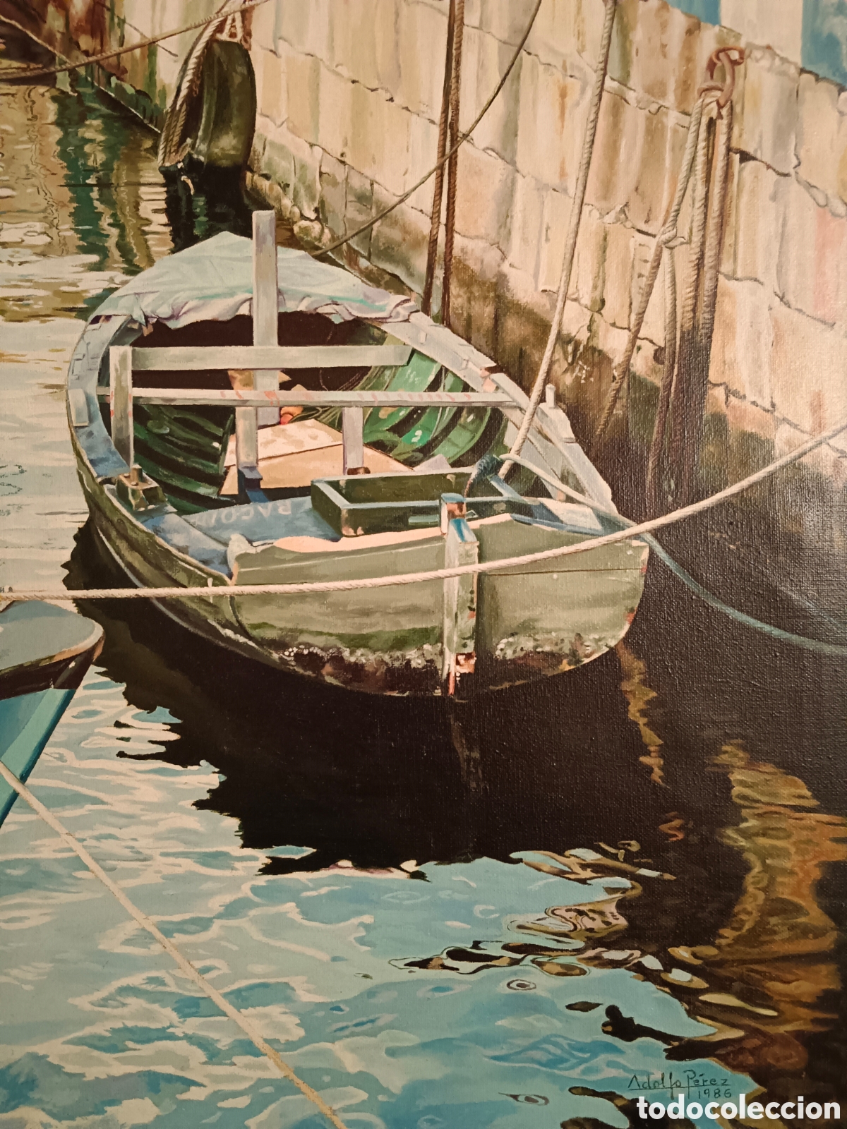 Kunst: ADOLFO P&Eacute;REZ,&oacute;leo sobre tela con bastidor,BLANES, LA SELVA , GIRONA 1986