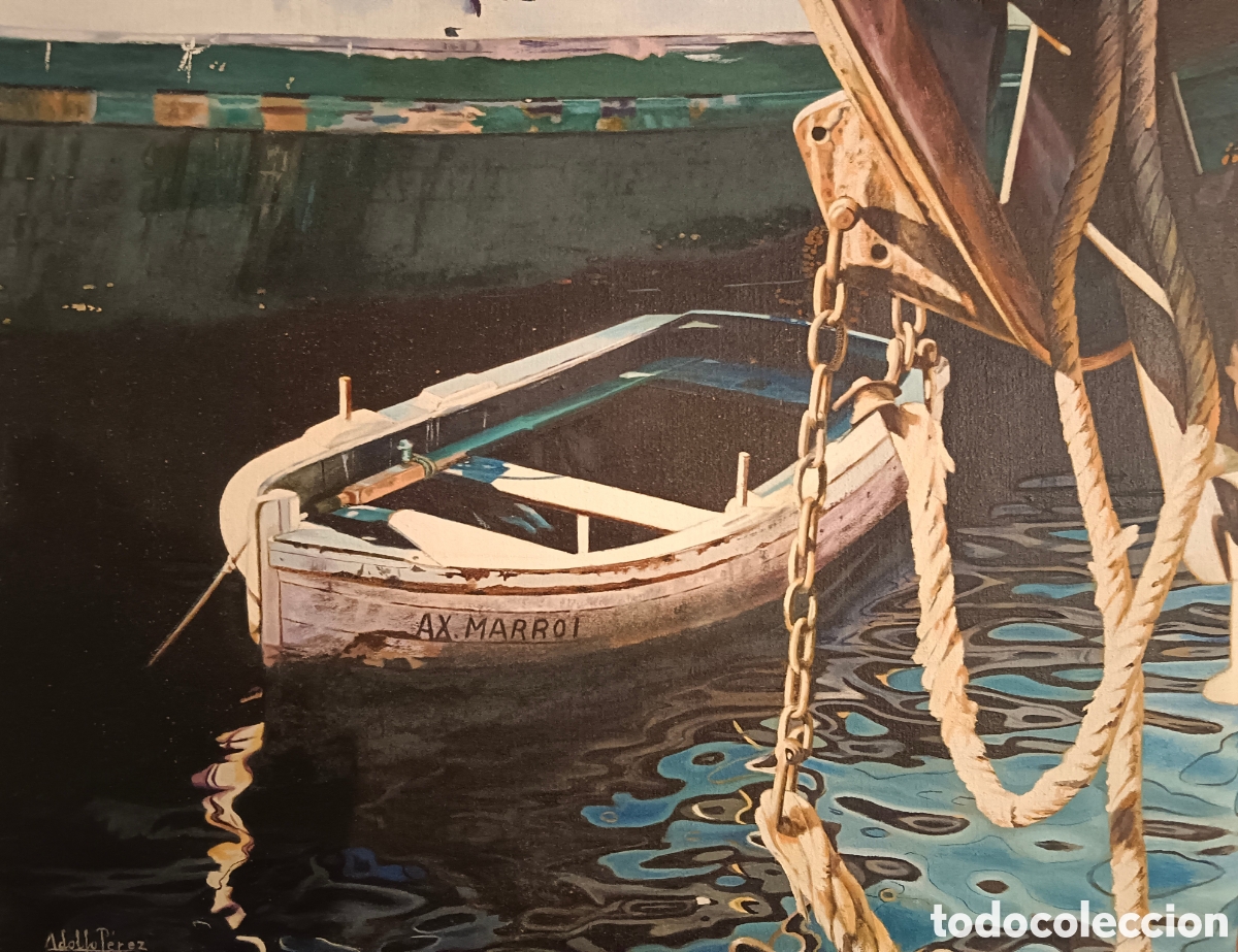 Kunst: Adolfo P&eacute;rez, &oacute;leo sobre tela, sin bastidor, Blanes, la selva, Girona 1989