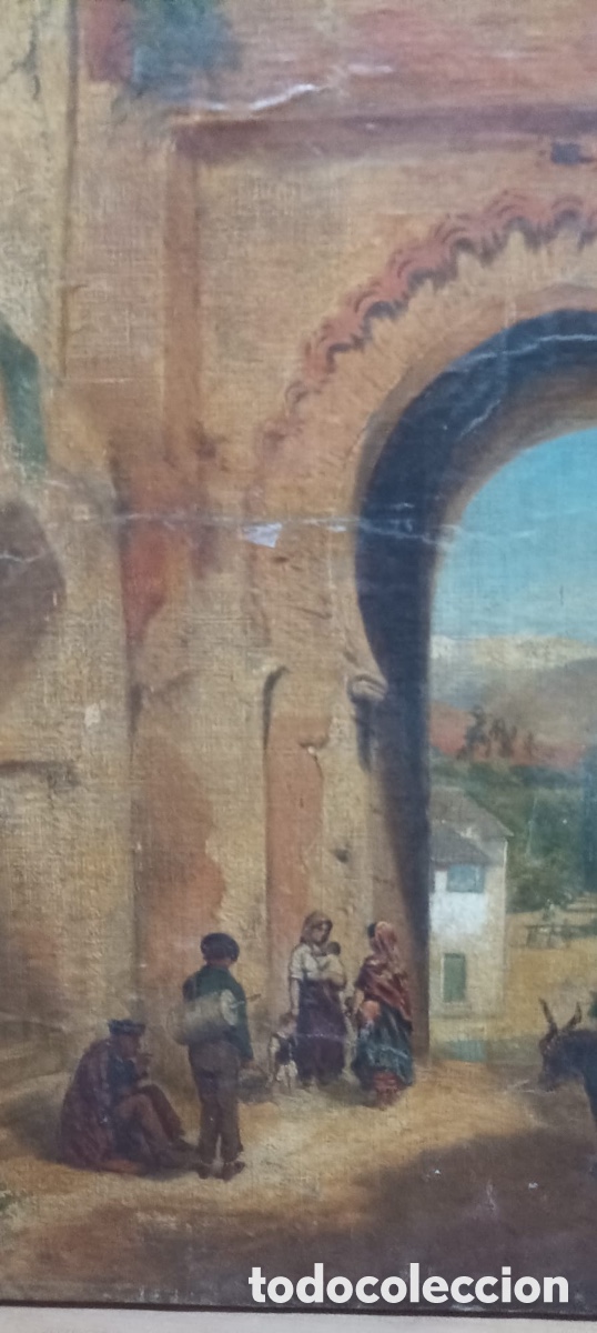 Arte: Oleo Rom&aacute;ntico de la Puerta de Elvira e Granada - Foto 2