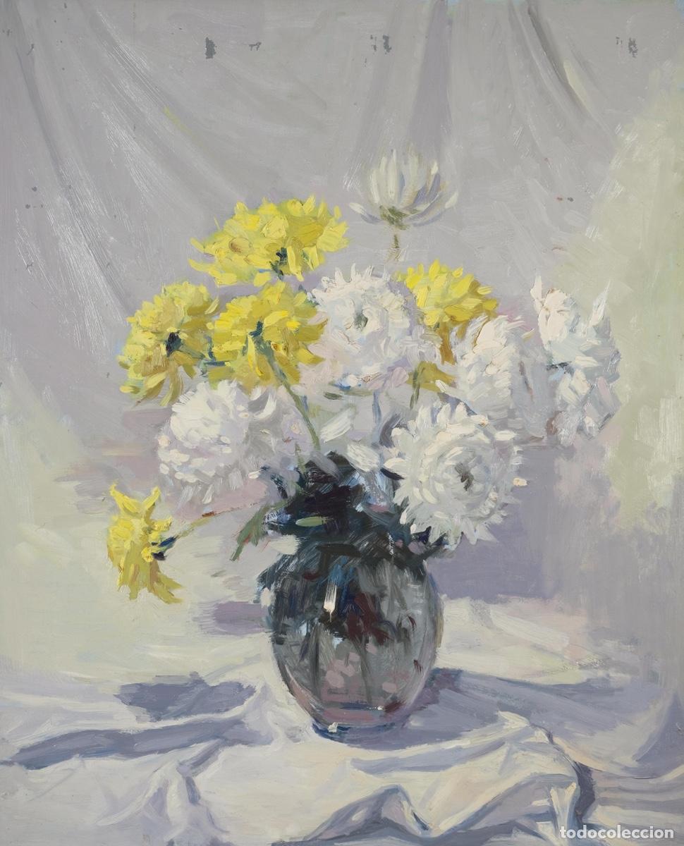 Arte: Ferran Andreu Planas &oacute;leo sobre t&aacute;blex Flores - Foto 1