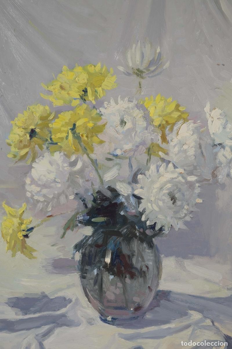 Arte: Ferran Andreu Planas &oacute;leo sobre t&aacute;blex Flores - Foto 3