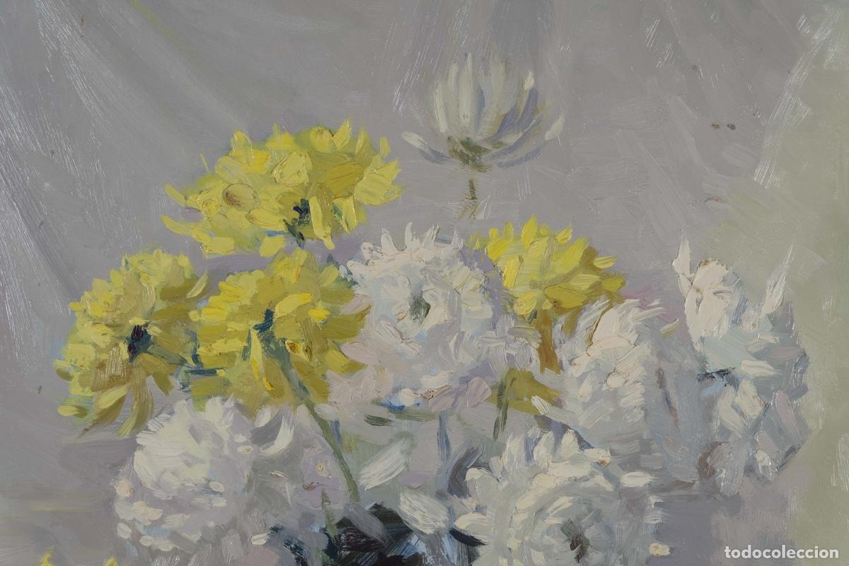 Arte: Ferran Andreu Planas &oacute;leo sobre t&aacute;blex Flores - Foto 4