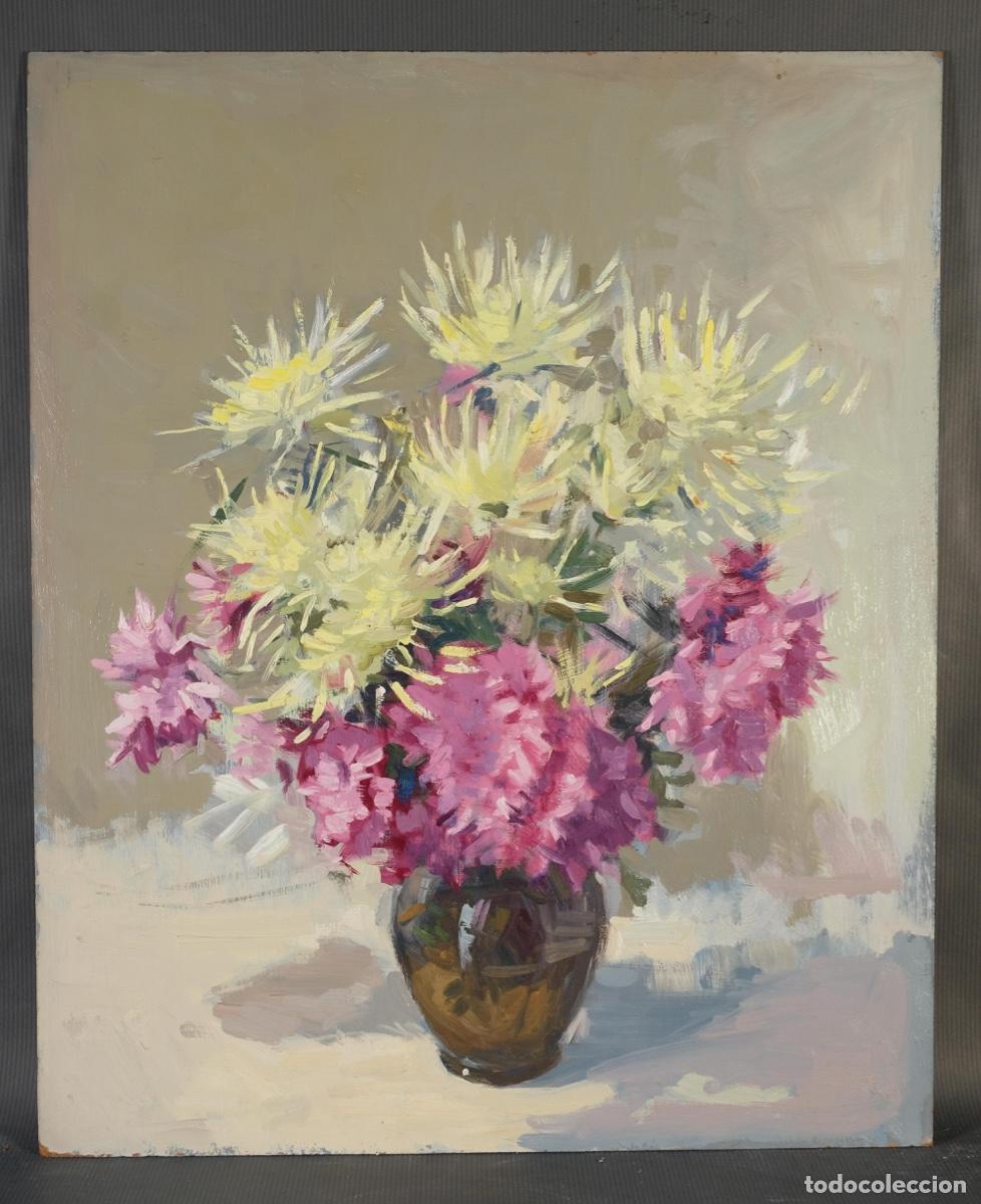Arte: Ferran Andreu Planas &oacute;leo sobre t&aacute;blex Flores - Foto 2