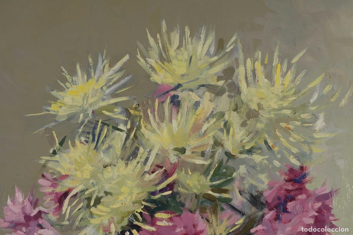 Arte: Ferran Andreu Planas &oacute;leo sobre t&aacute;blex Flores - Foto 3