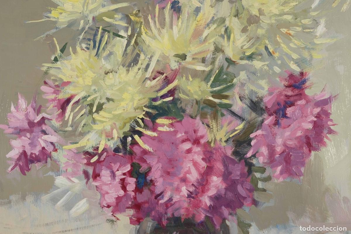 Arte: Ferran Andreu Planas &oacute;leo sobre t&aacute;blex Flores - Foto 4