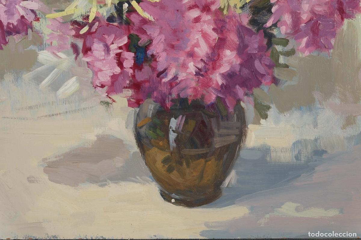 Arte: Ferran Andreu Planas &oacute;leo sobre t&aacute;blex Flores - Foto 5