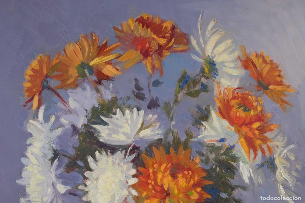 Arte: Ferran Andreu Planas &oacute;leo sobre t&aacute;blex Flores - Foto 3